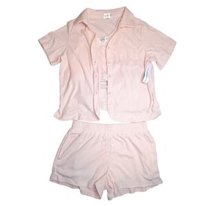Light Pink Terrycloth Three-Piece Loungewear Set Size L NWT